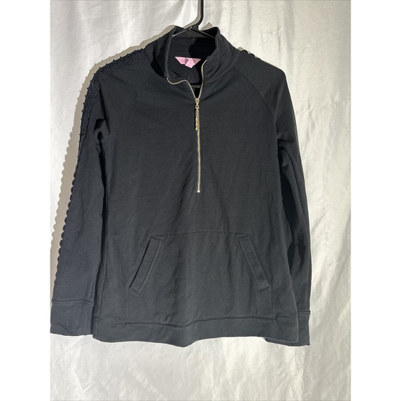 Lilly Pulitzer Tops - Lily Pulitzer Embroided Popover Black XS